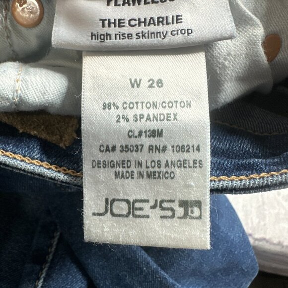 EUC Joes Jeans "FLAWLESS THE CHARLIE" High Rise Skinny Crop Blue Jeans Size 26W - Picture 13 of 16